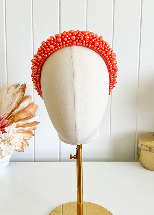 "Kirraly" Beaded Headband - Orange