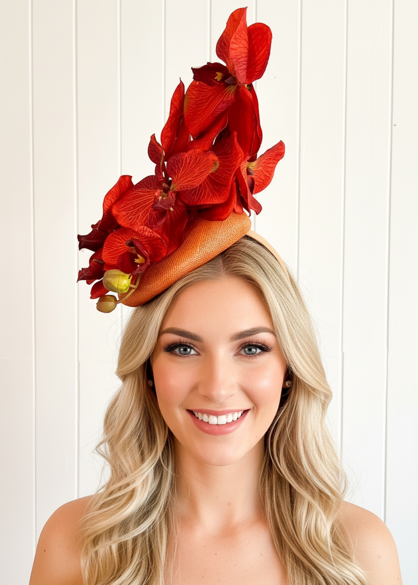 "Pricilla" Orchid Fascinator