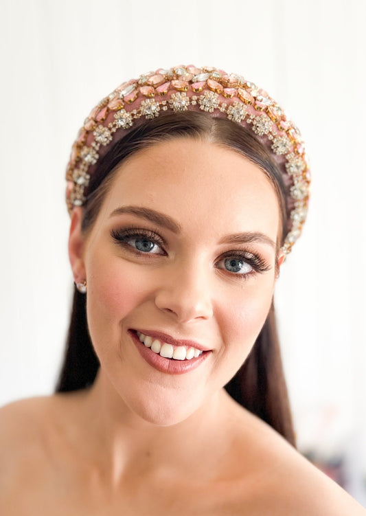 "Lillian" Jewelled Headband - Pink