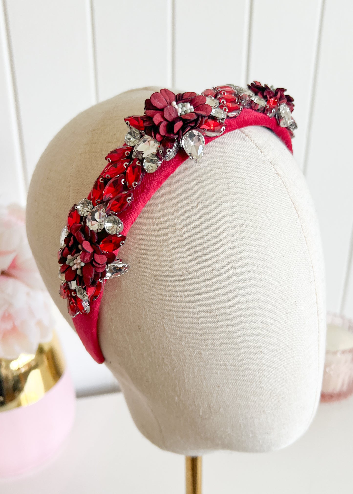 "Eliana" Jewelled Headband - Red