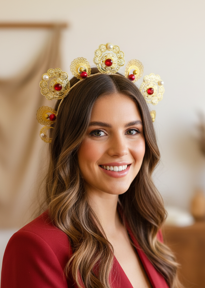 "Emelia" Red & Gold