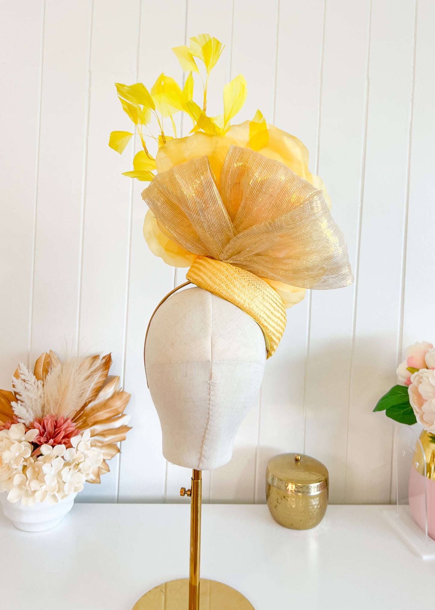 "Remi" Yellow Fascinator