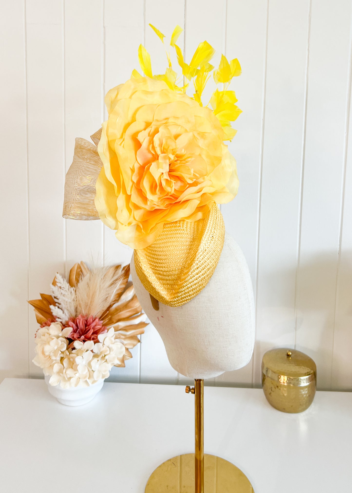 "Remi" Yellow Fascinator