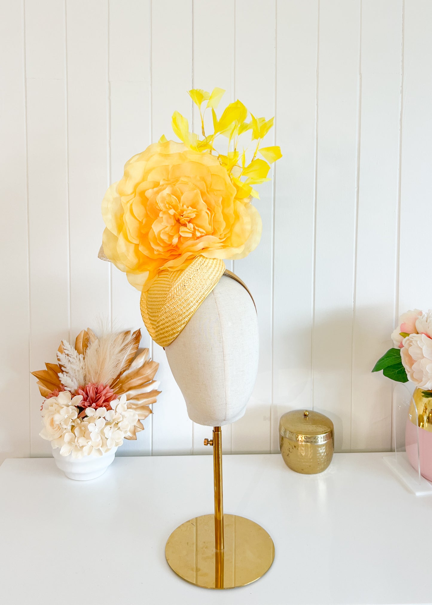 "Remi" Yellow Fascinator