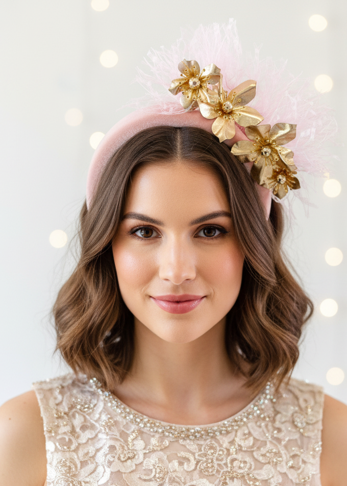 "Holly" Pink Padded Headband