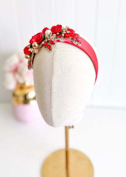 "Isabella" Crown Headband - Red