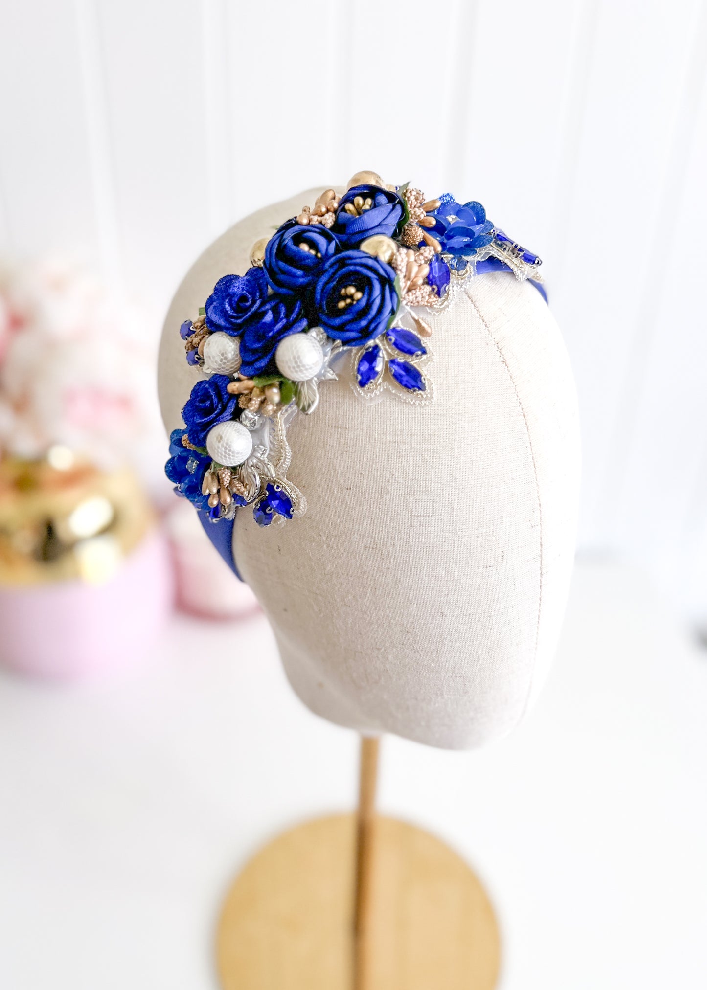 "Isabella" Crown Headband - Blue