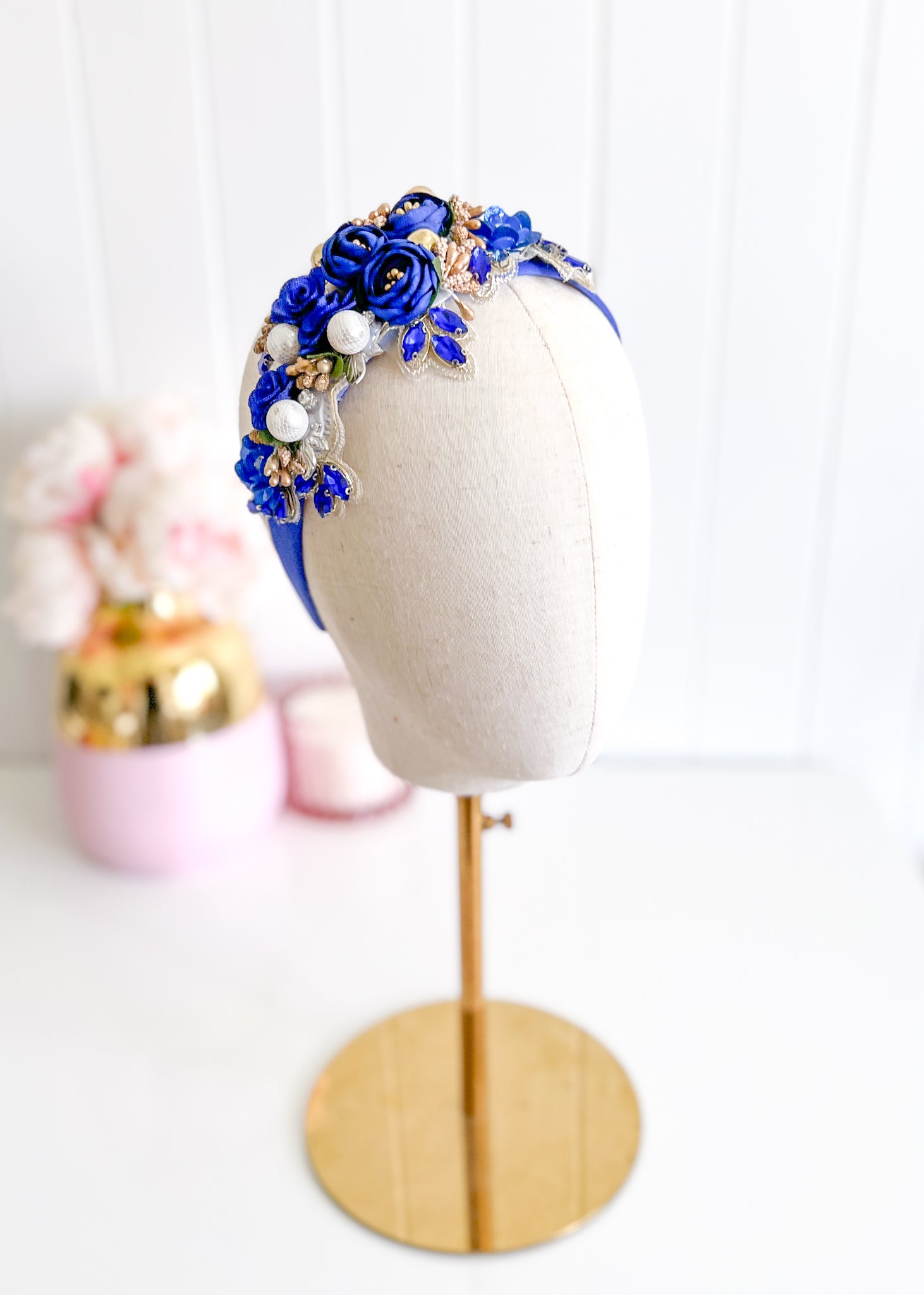 "Isabella" Crown Headband - Blue