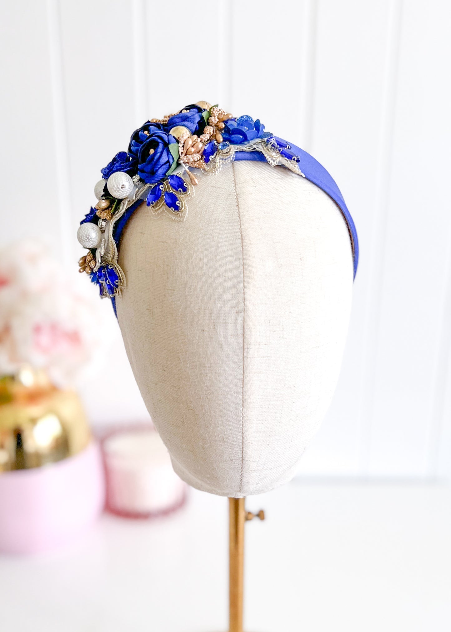 "Isabella" Crown Headband - Blue