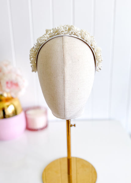 "Ava" - Floral Pearl Crown