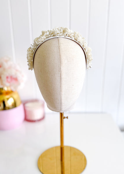 "Ava" - Floral Pearl Crown