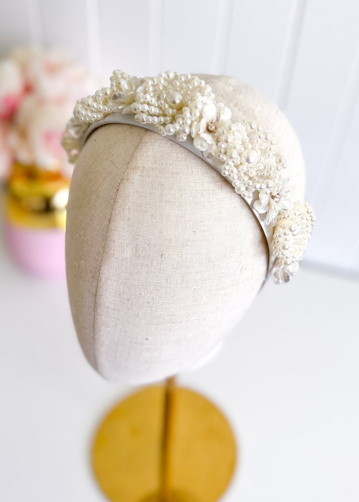"Ava" - Floral Pearl Crown