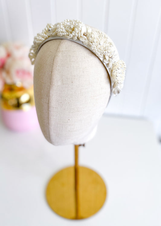 "Ava" - Floral Pearl Crown