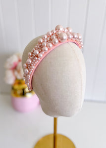 "Sandra" Pink Pearl Headband