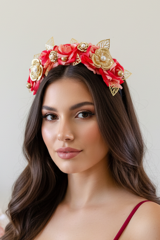 "Chiara" Crown - Coral