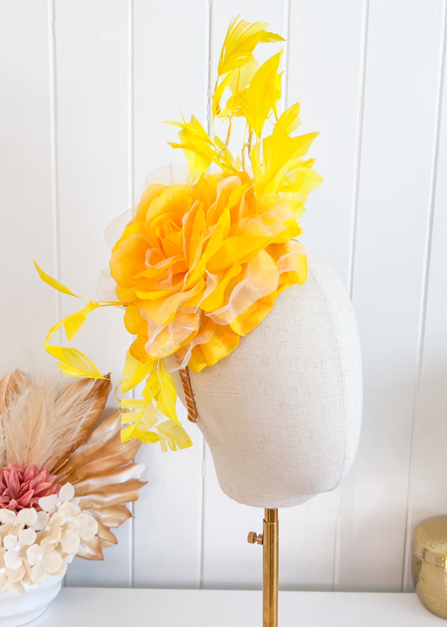 "Jayden" Yellow Fascinator