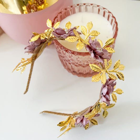 "Isla" Jewelled Crown - Mauve