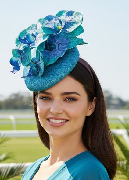 "Penelope" Turquoise Fascinator