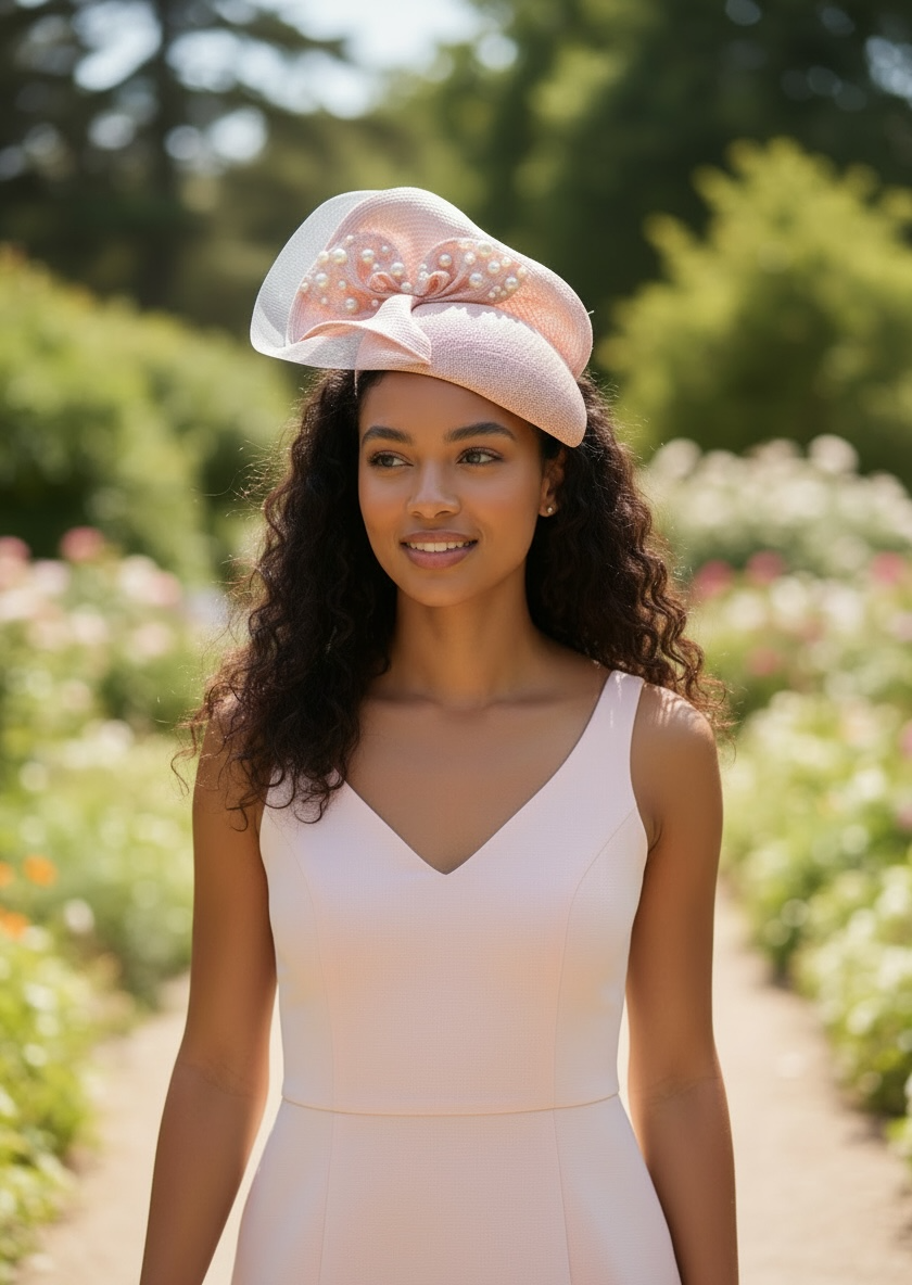 "Hedley" Pink Parisisal Fascinator