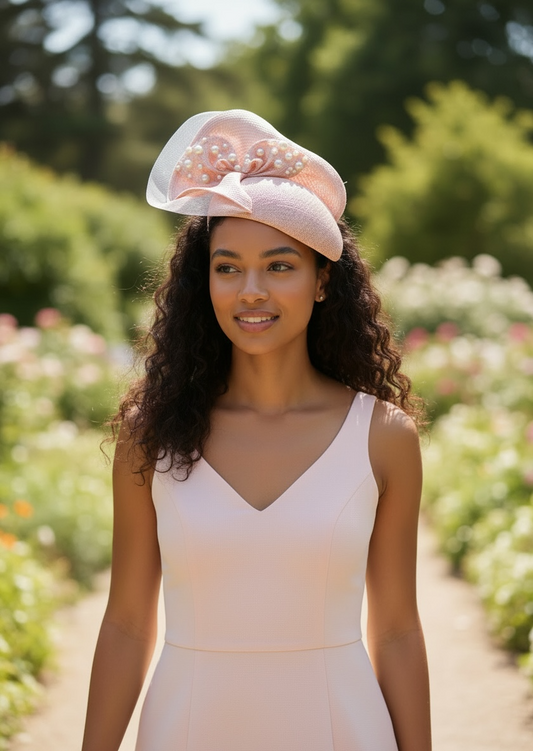 "Hedley" Pink Parisisal Fascinator