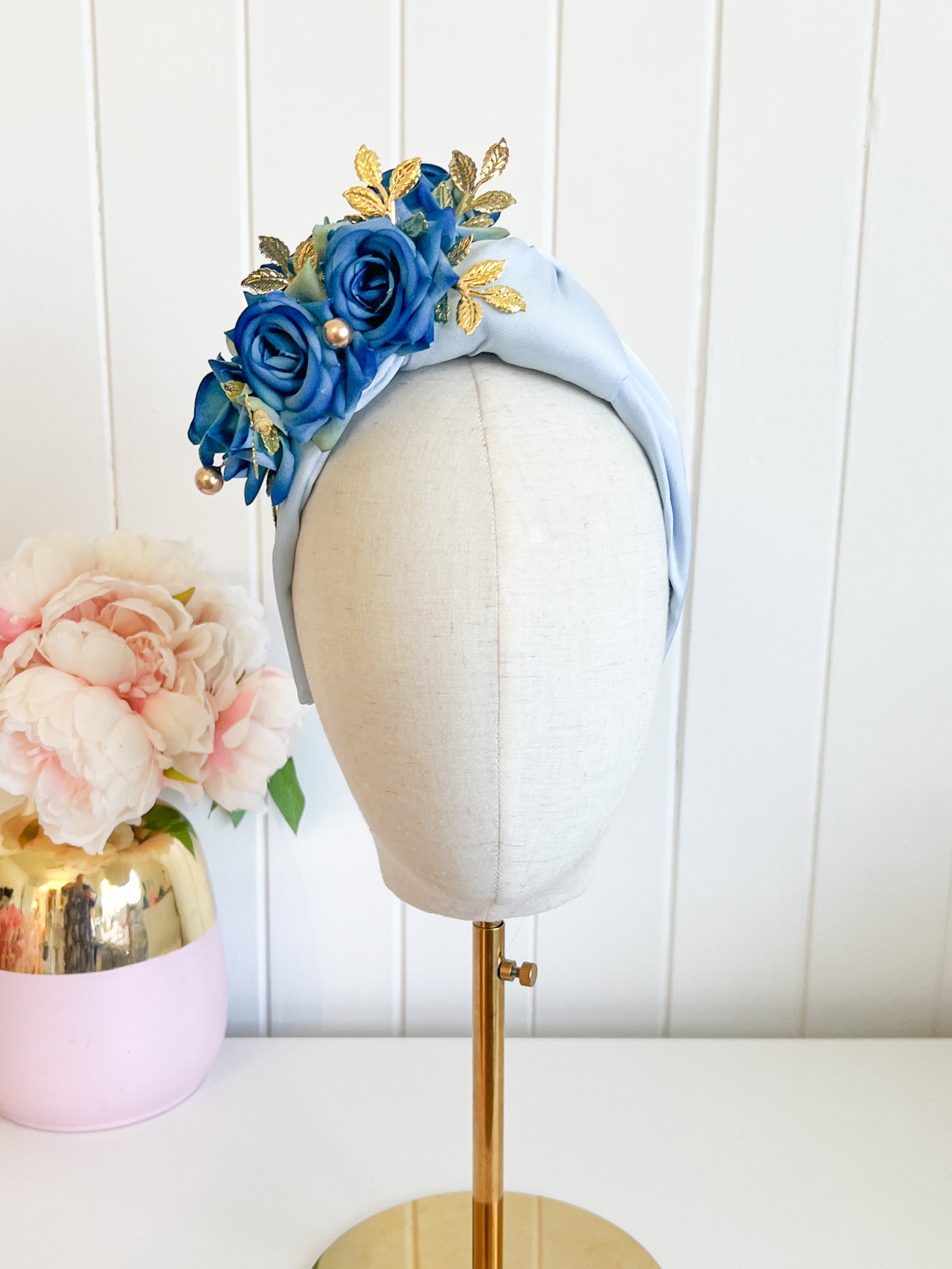 "Evelyn" - Blue Turban Headband