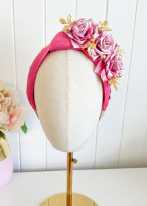 "Carmen" Pink Floral Headband