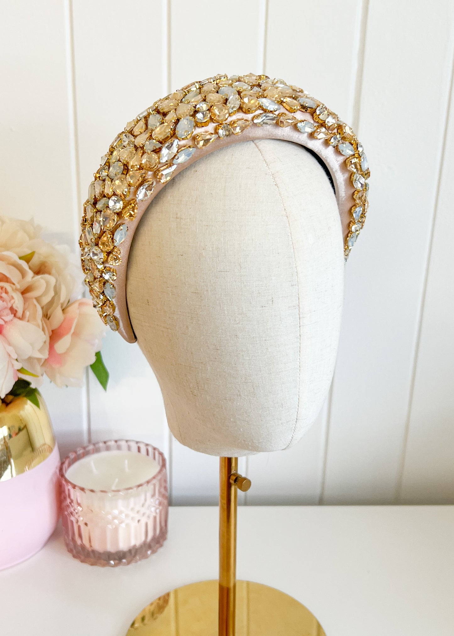 "Riley" Jewelled Headband - Gold