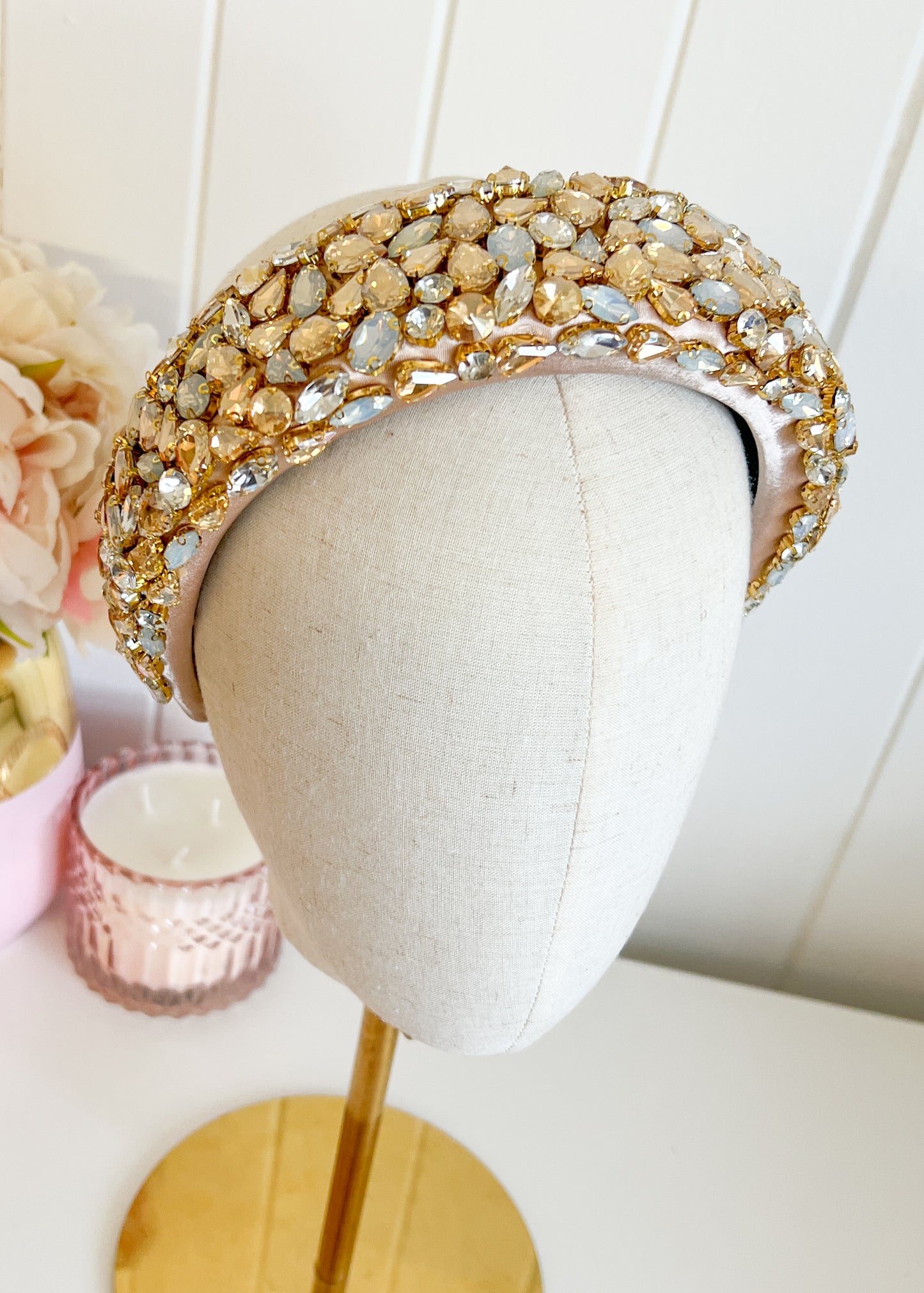 "Riley" Jewelled Headband - Gold