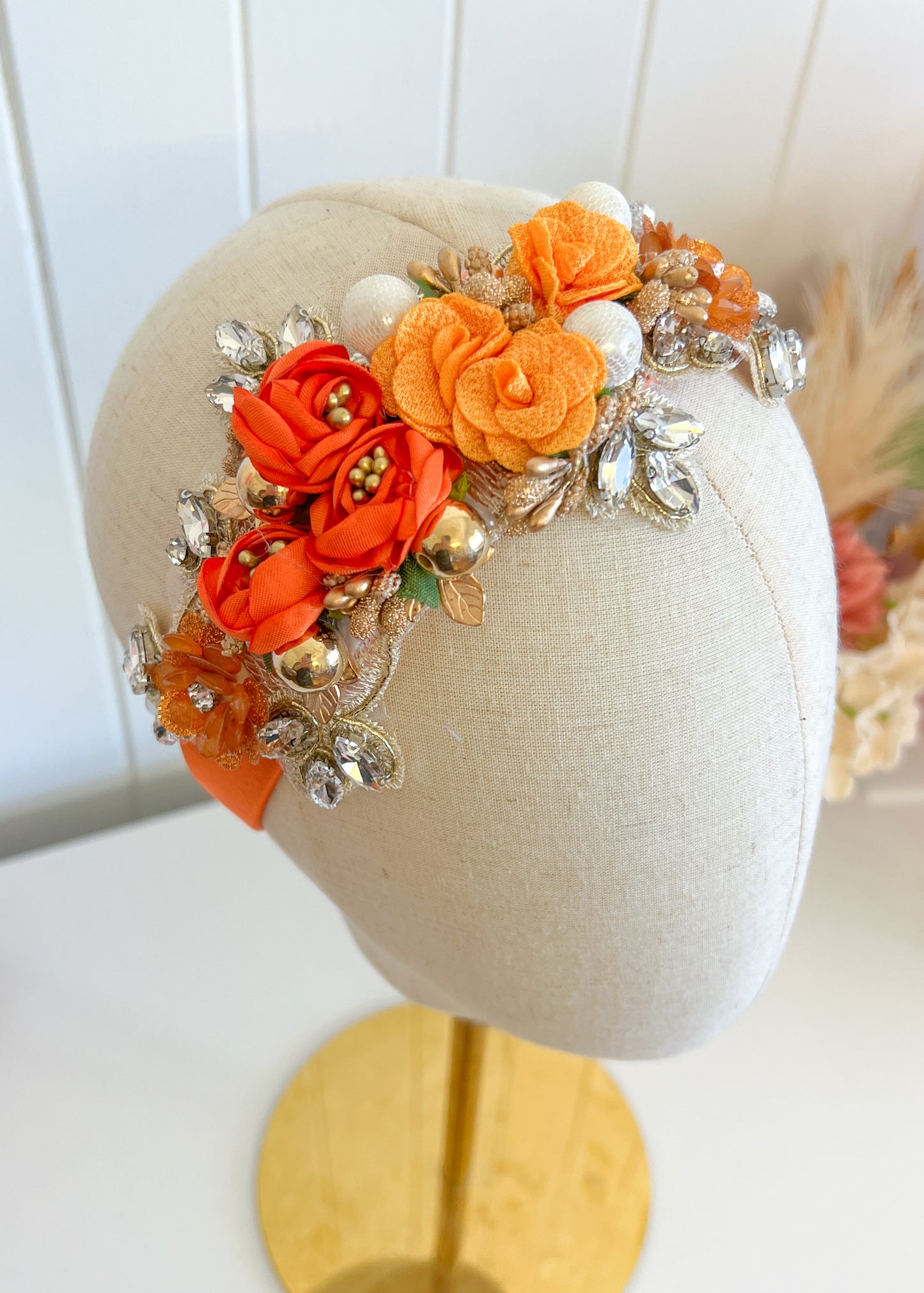 "Isabella" Crown Headband - Orange