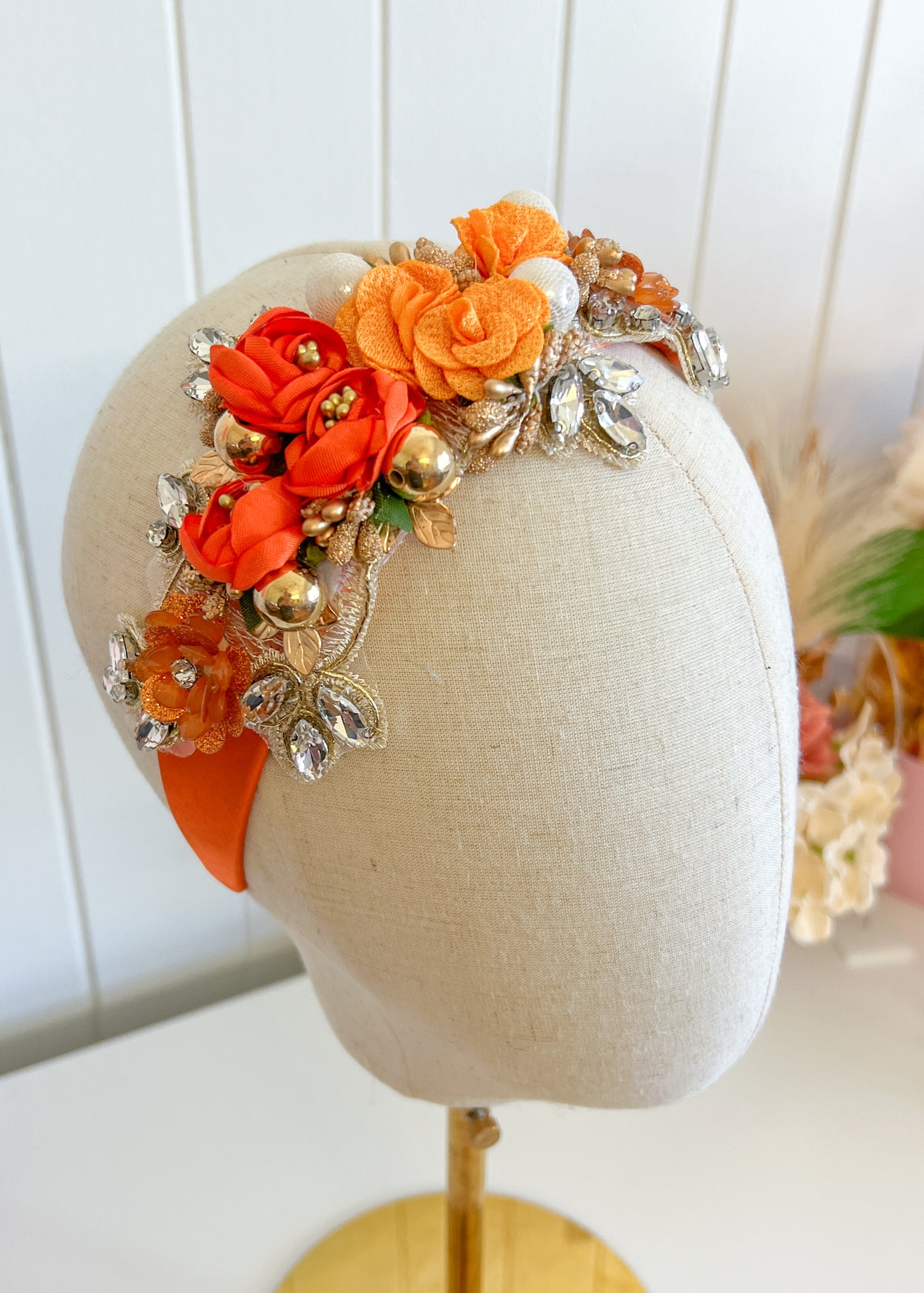 "Isabella" Crown Headband - Orange