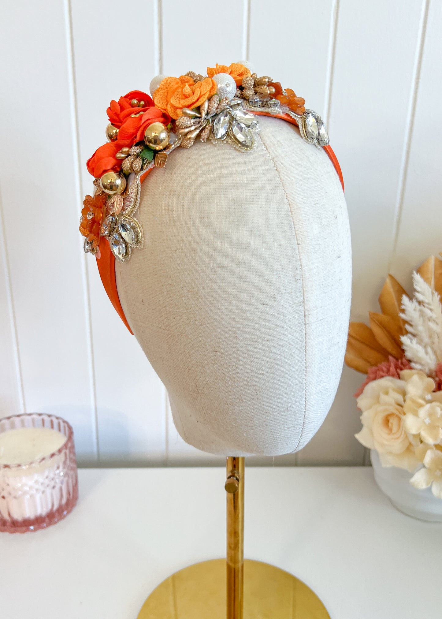 "Isabella" Crown Headband - Orange