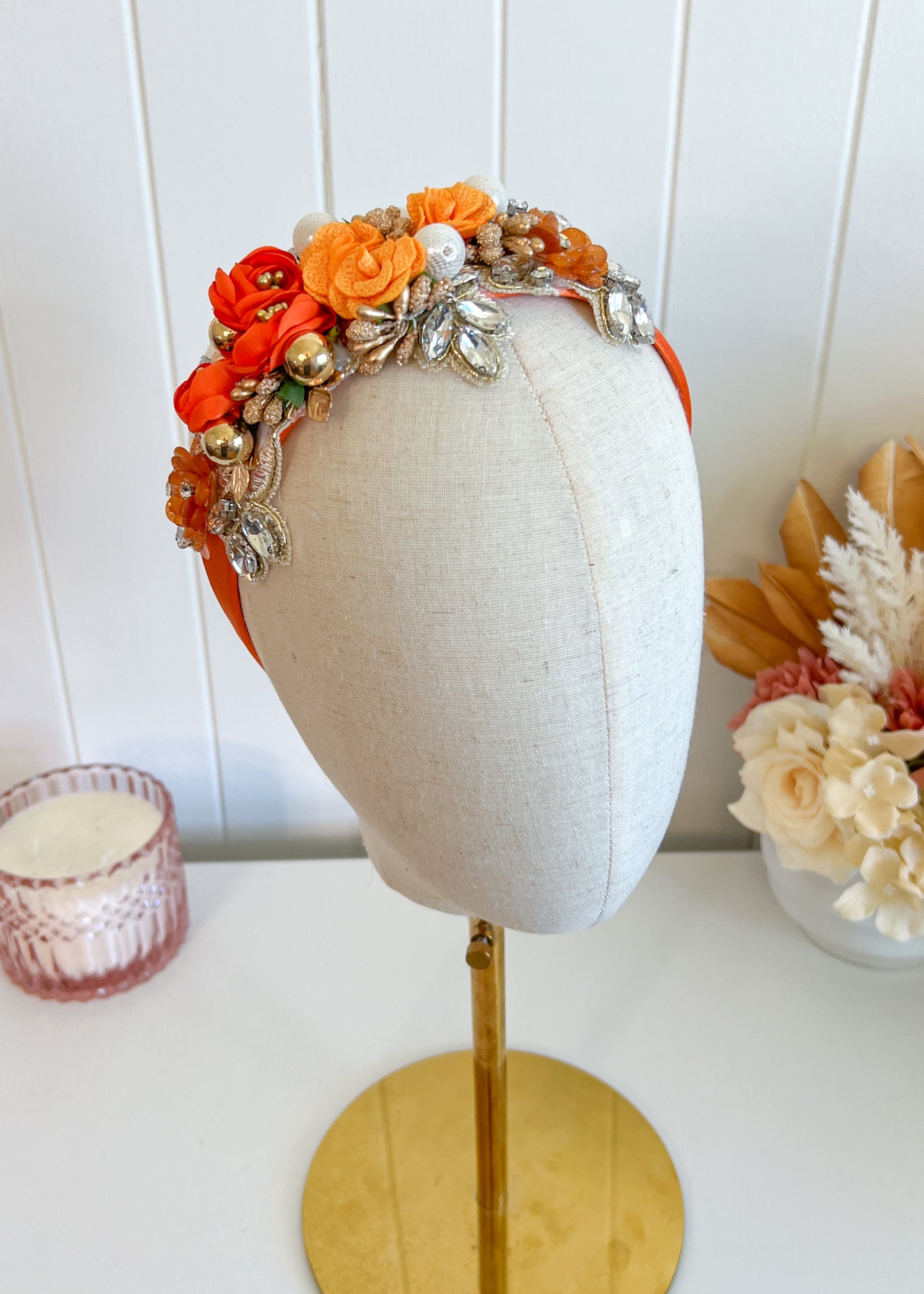 "Isabella" Crown Headband - Orange