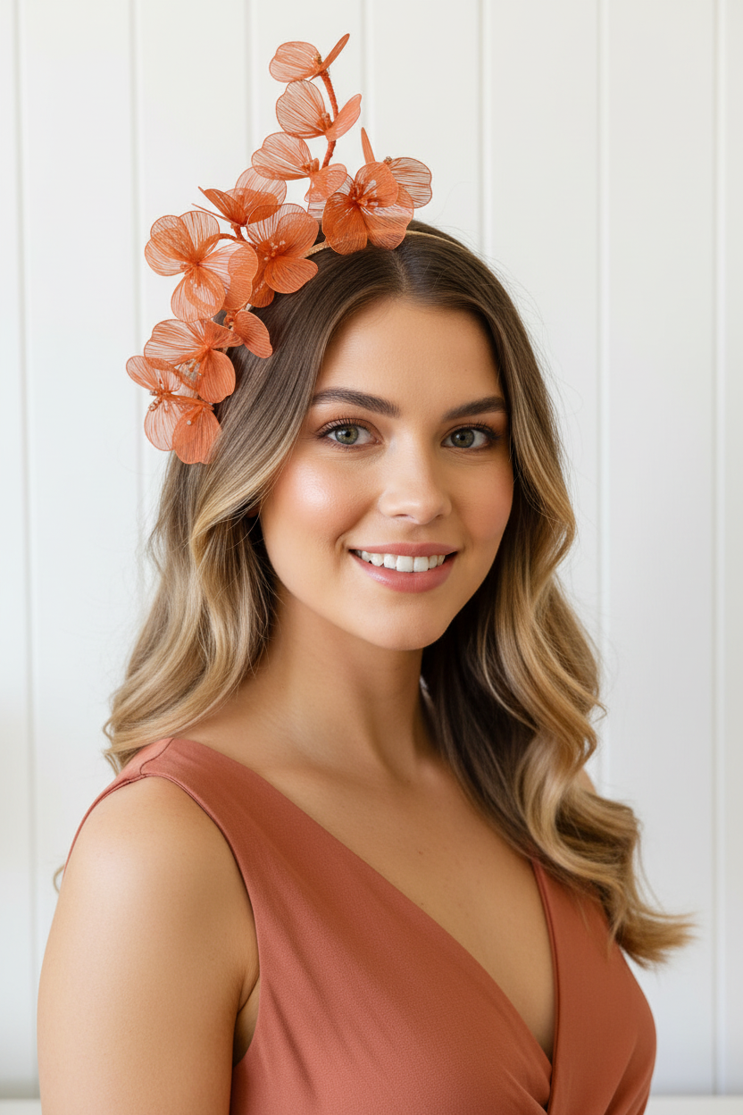 “Jasmine" Side Crown - Orange