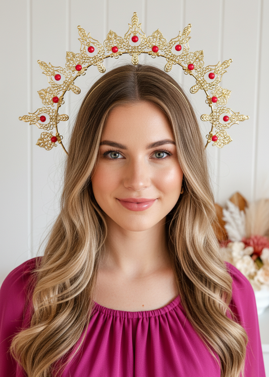 "Athena" - Hot Pink Crown
