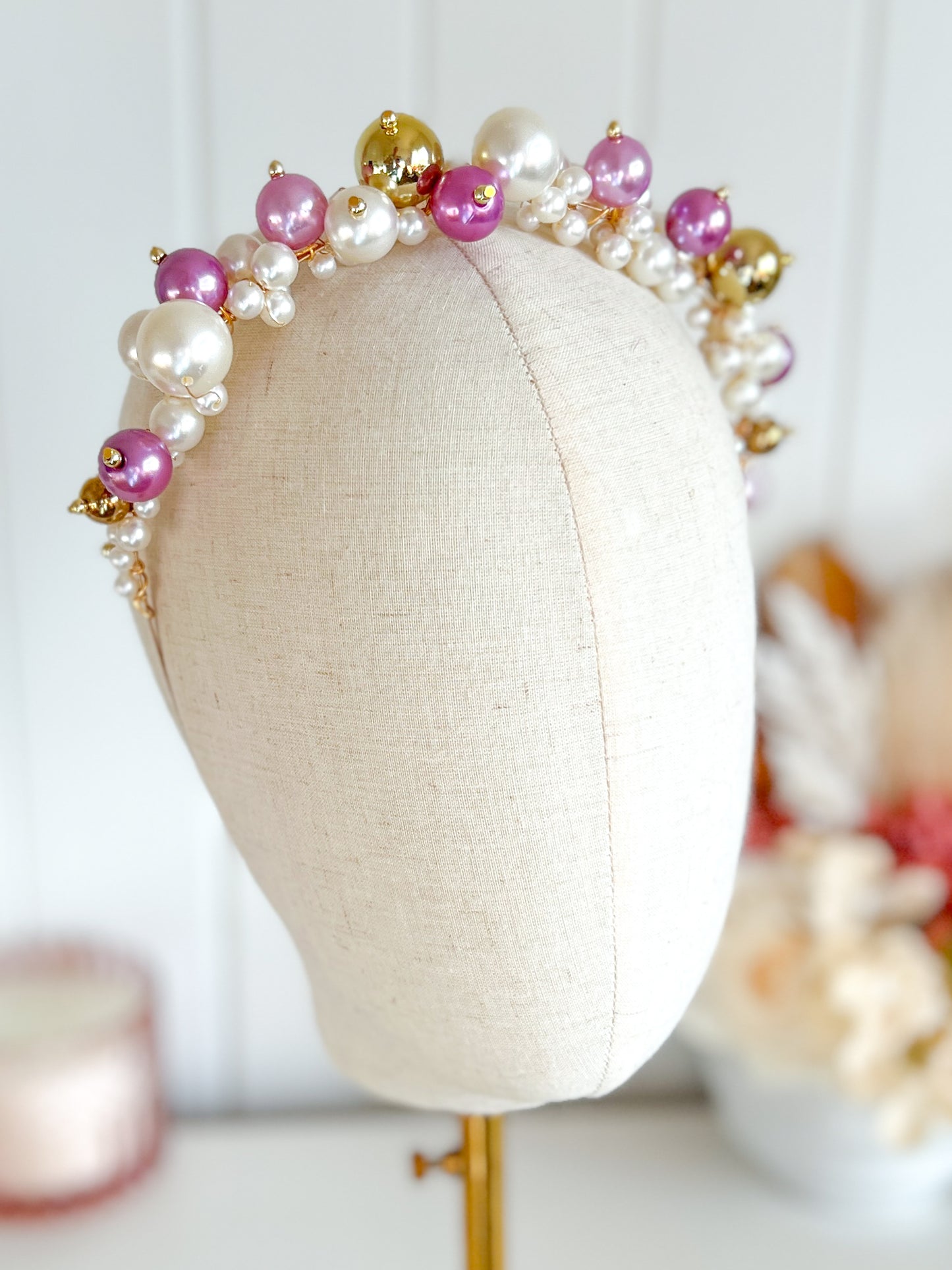 "Elsie" Purple Pearl Crown