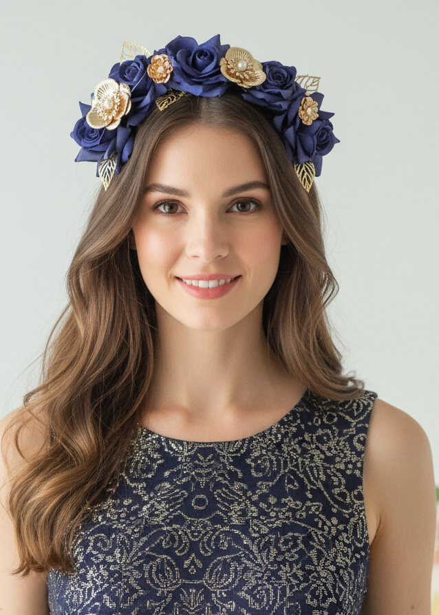 "Chiara" Crown - Navy