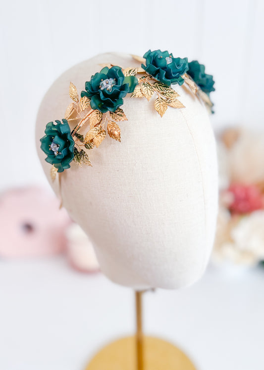 "Isla" Jewelled Crown - Green