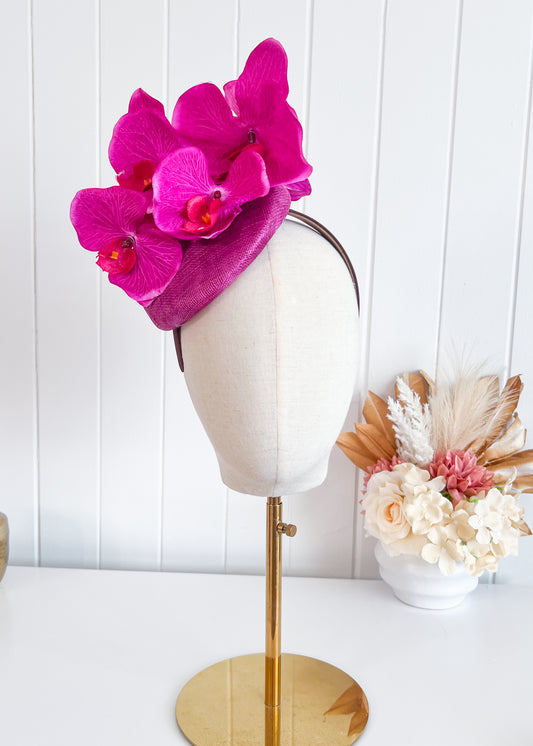 "Penelope" Magenta Fascinator