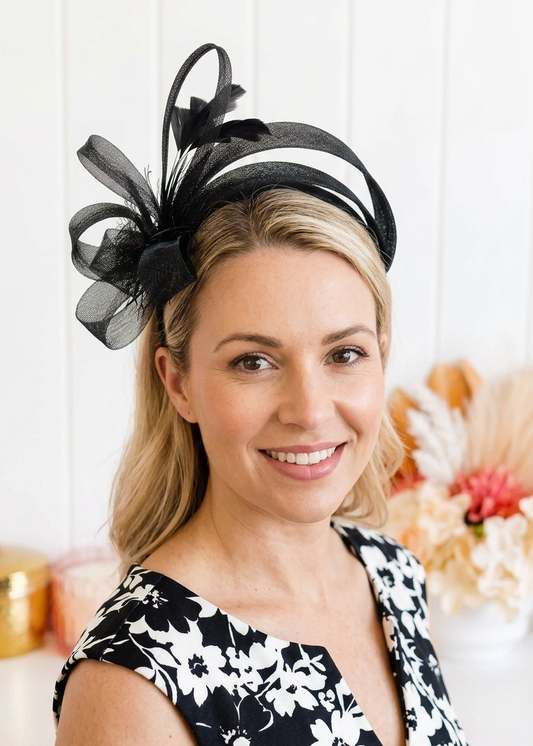 "Jemma" - Black Crinoline Fascinators