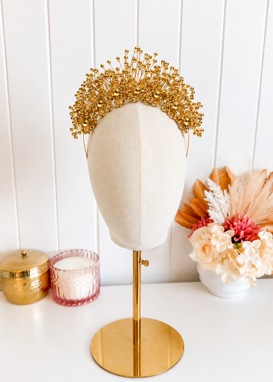 "Cleo" Gold Bead Headband