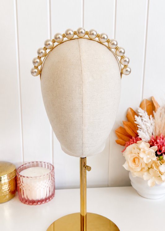 "Tara" Pearl & Diamante Headband
