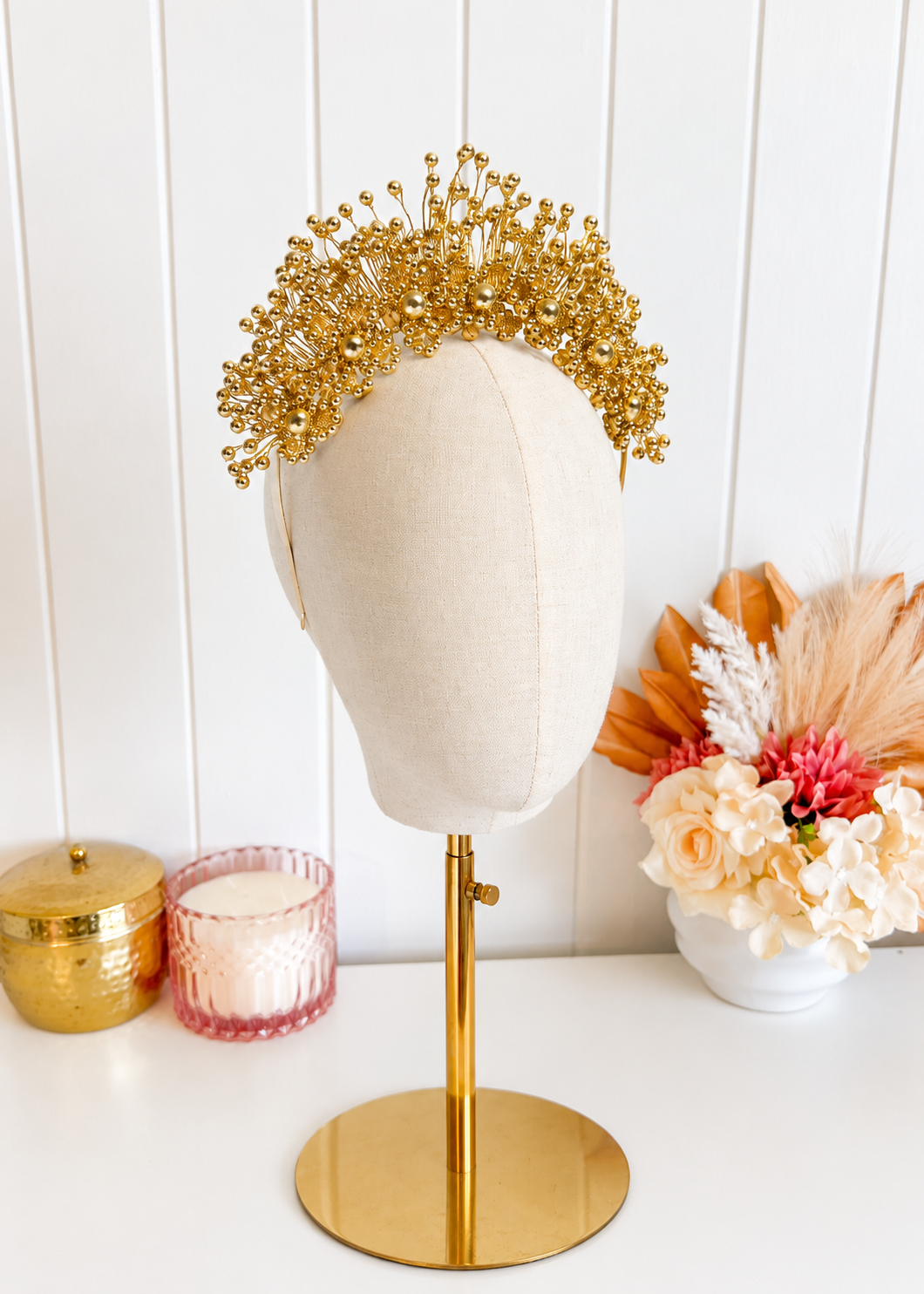 "Cleo" Gold Bead Headband