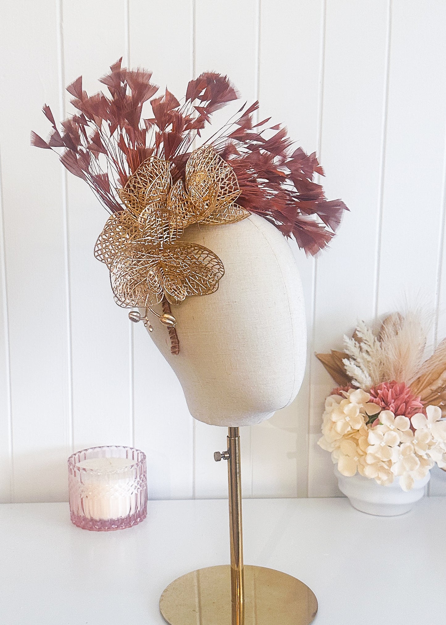 "Freya" Rust Brown & Gold