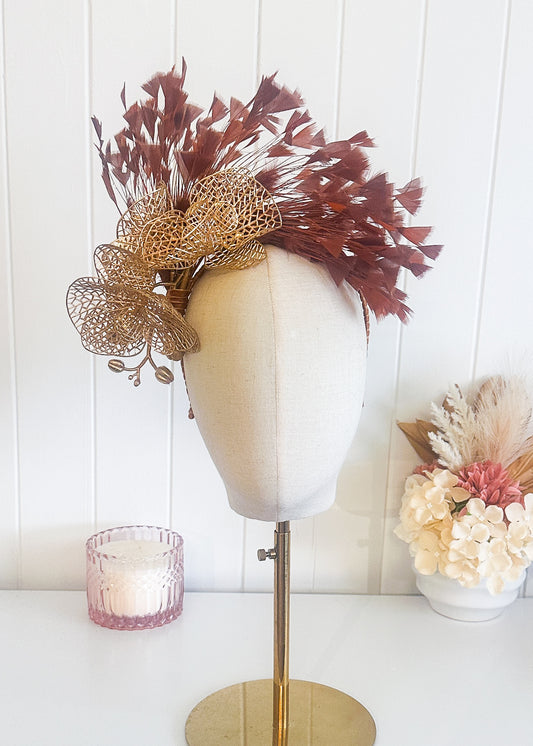 "Freya" Rust Brown & Gold