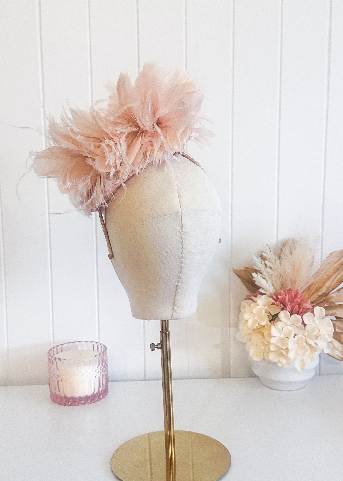 "Rania" Nude & Beige Fascinator