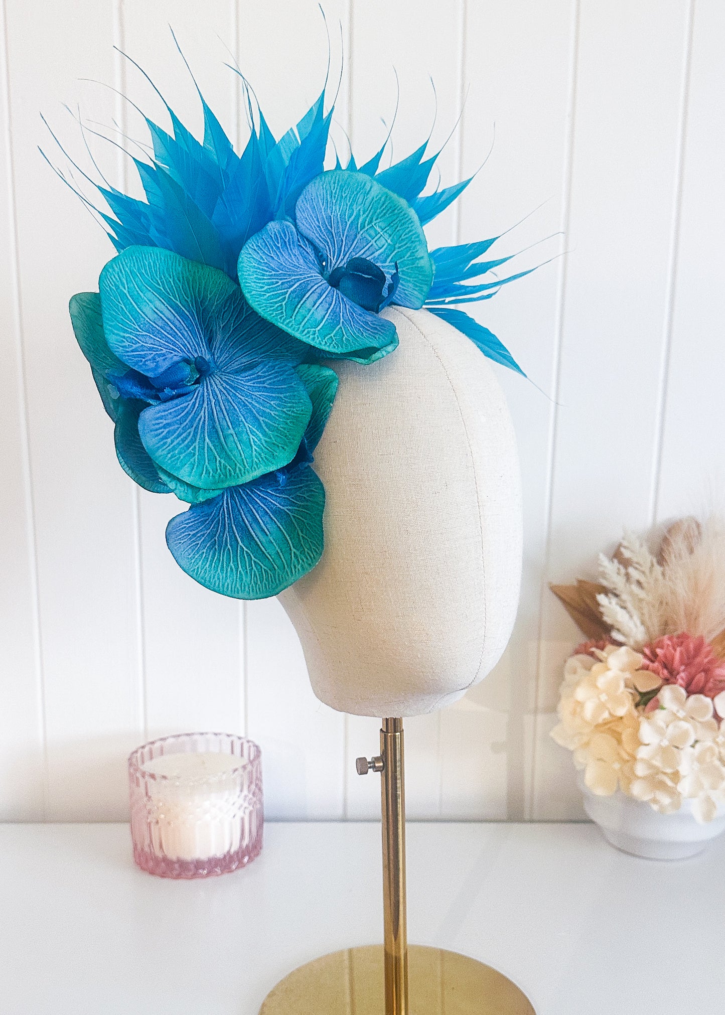 "Orchid Side Spray" Turquoise