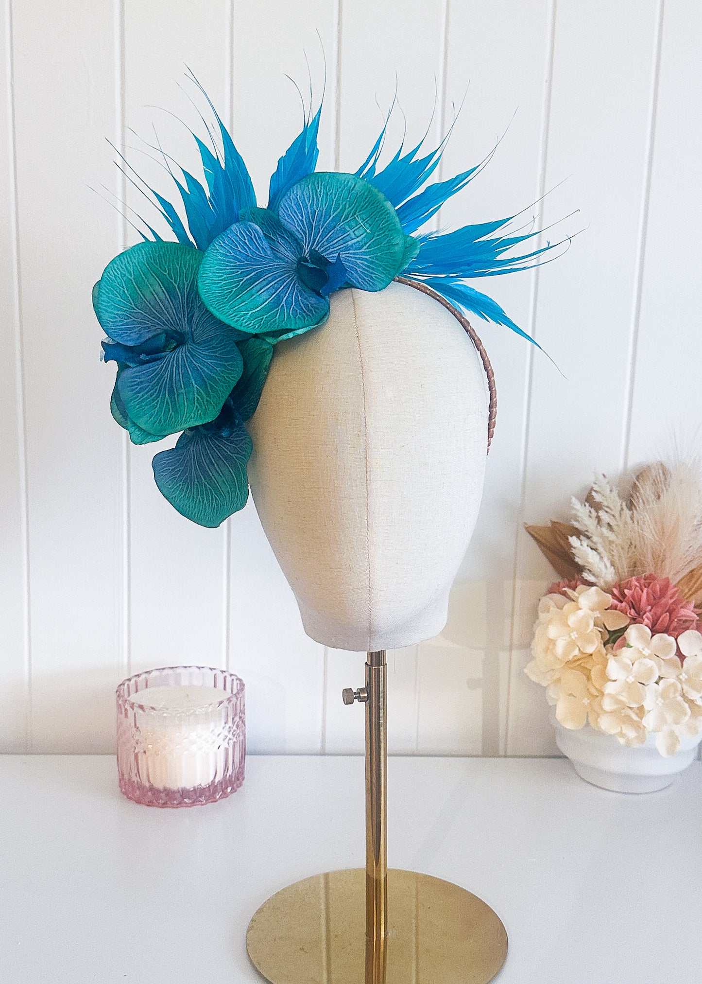 "Orchid Side Spray" Turquoise