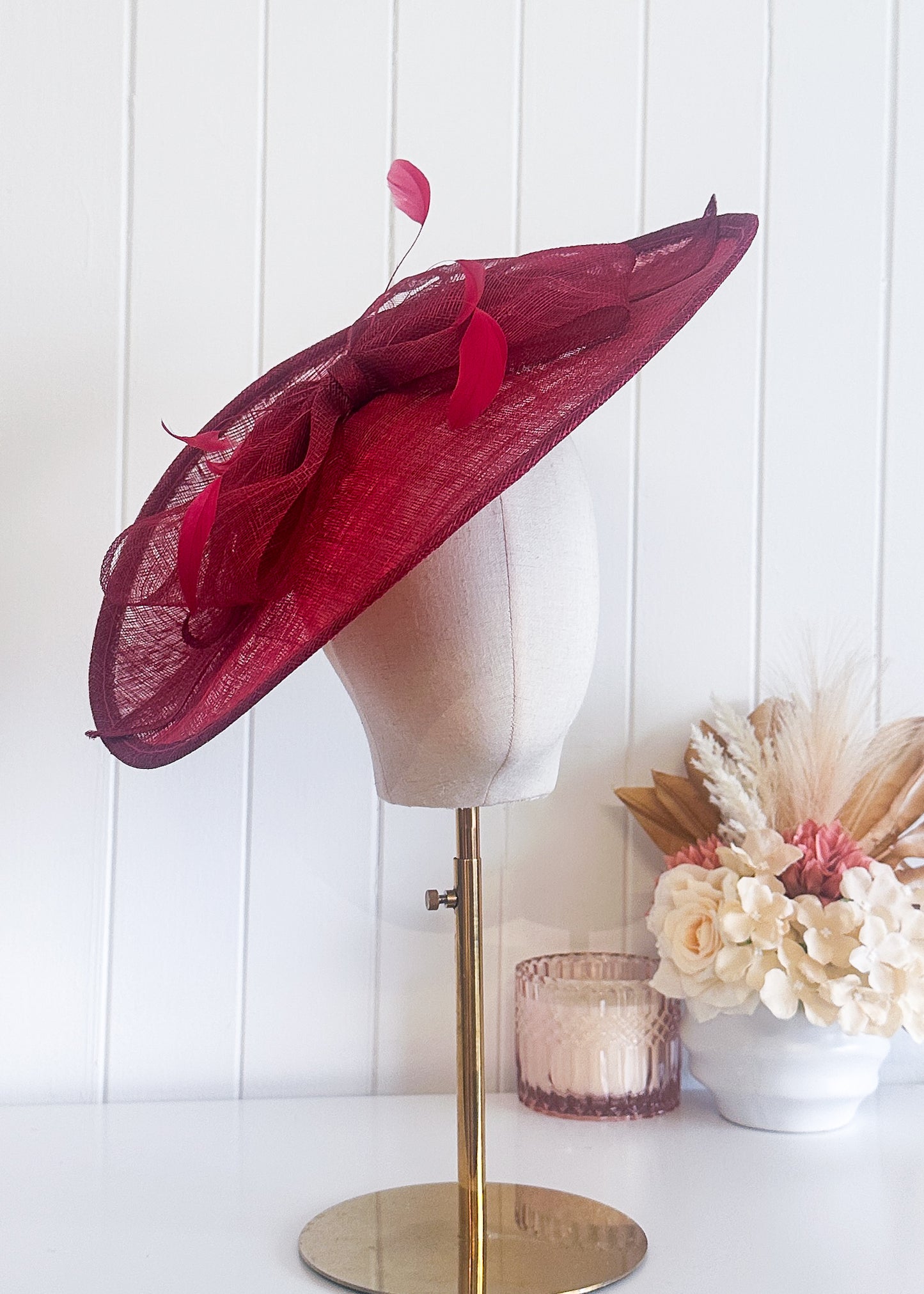 "Aubrey" Dark Red Headpiece