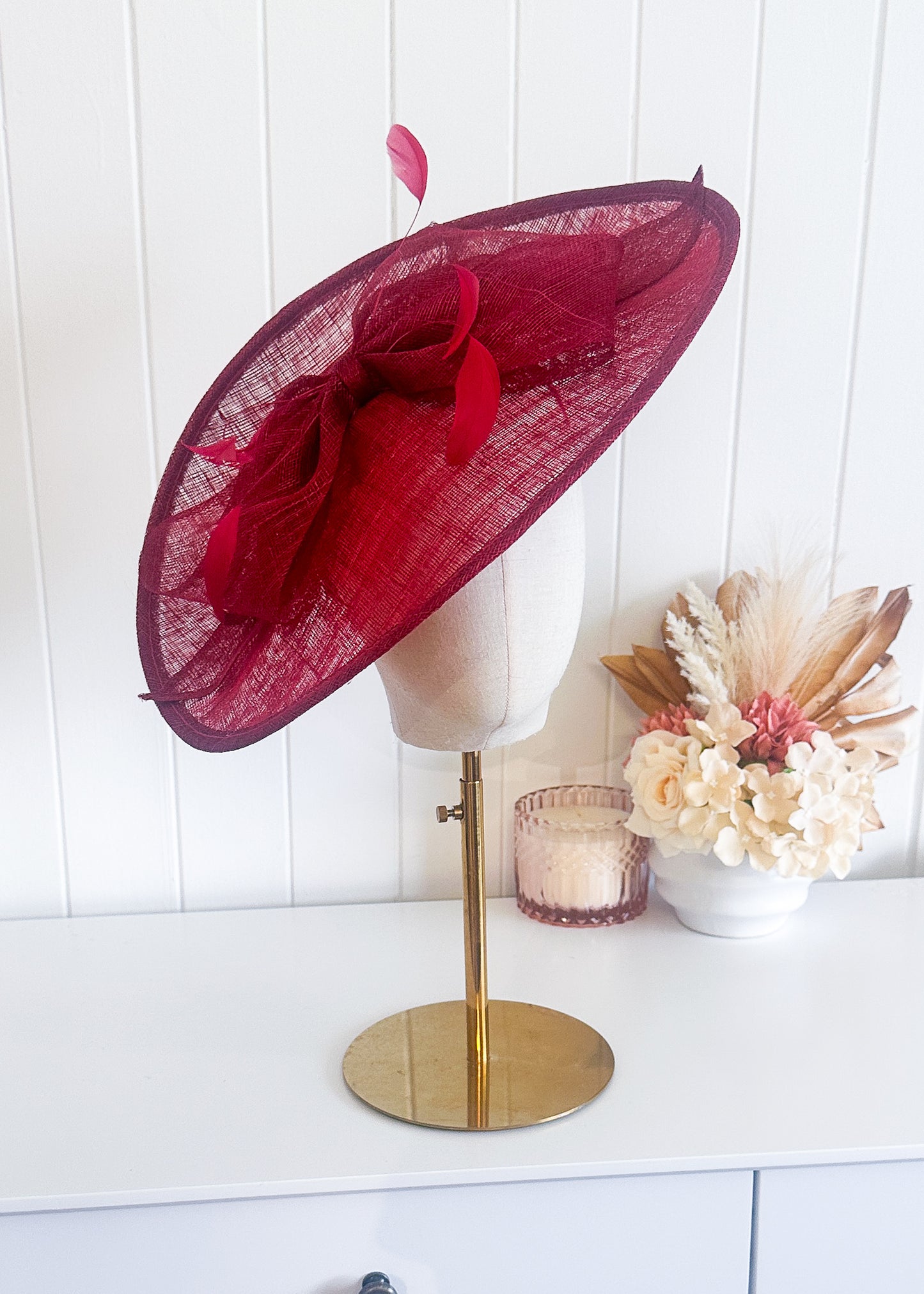 "Aubrey" Dark Red Headpiece