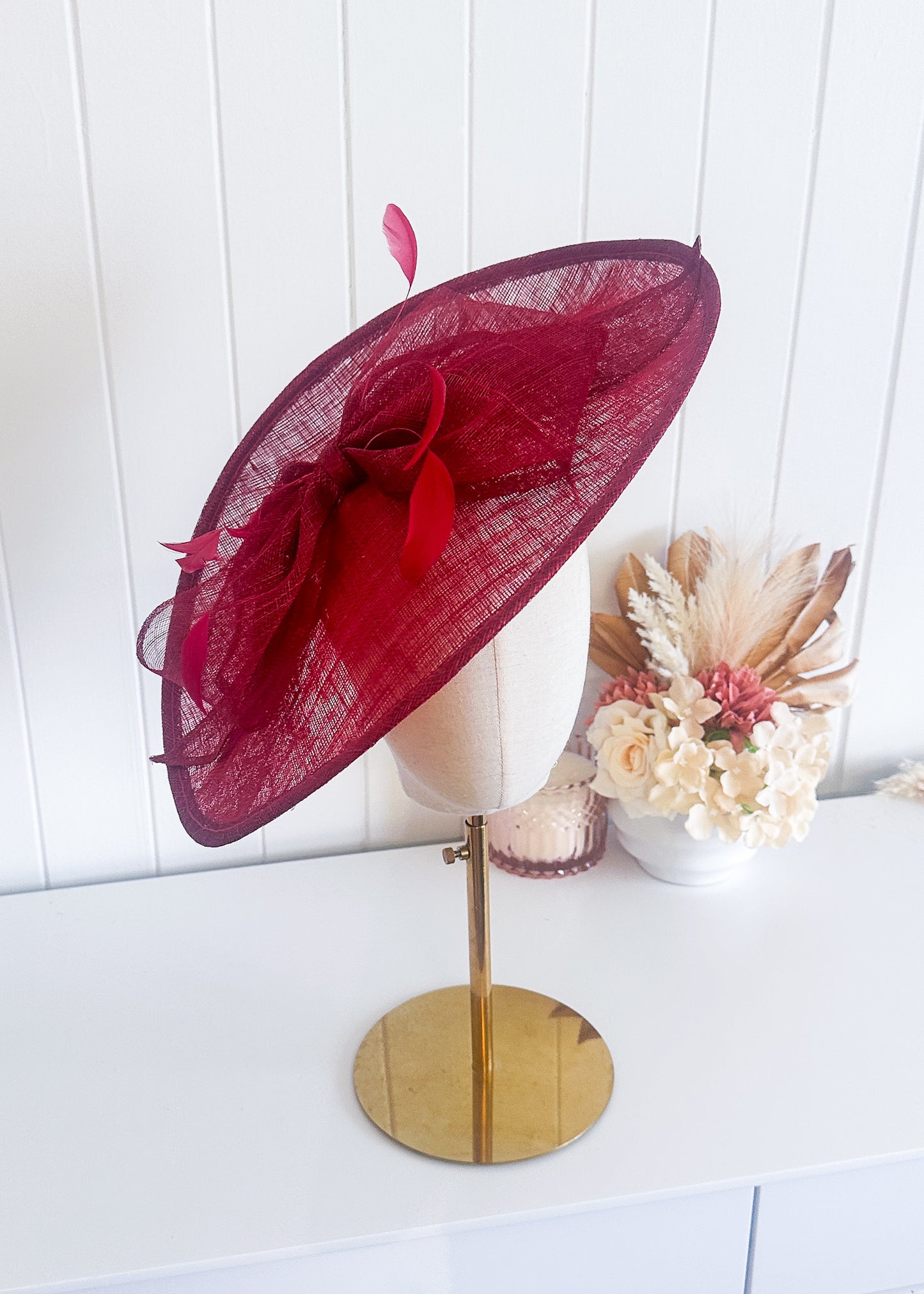"Aubrey" Dark Red Headpiece